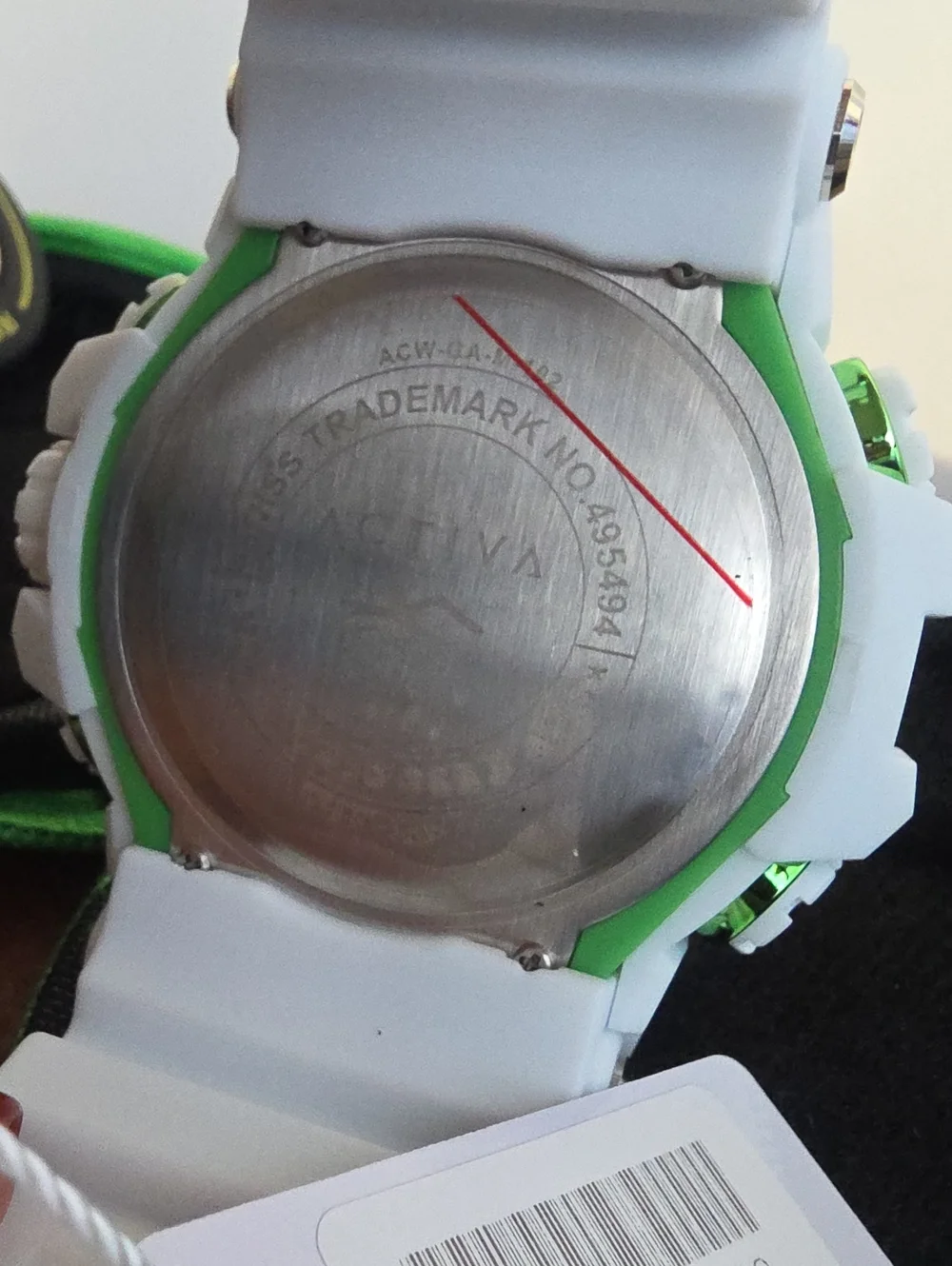 ACTIVA X INVICTA NWT White and Green Digital Chronograph Watch With Keychain